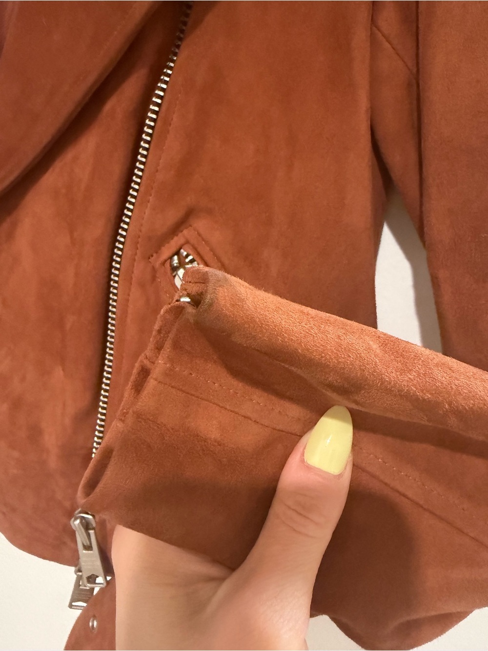 All Saint Suede Leather Jacket in Rich Rust - Picture 8 of 10